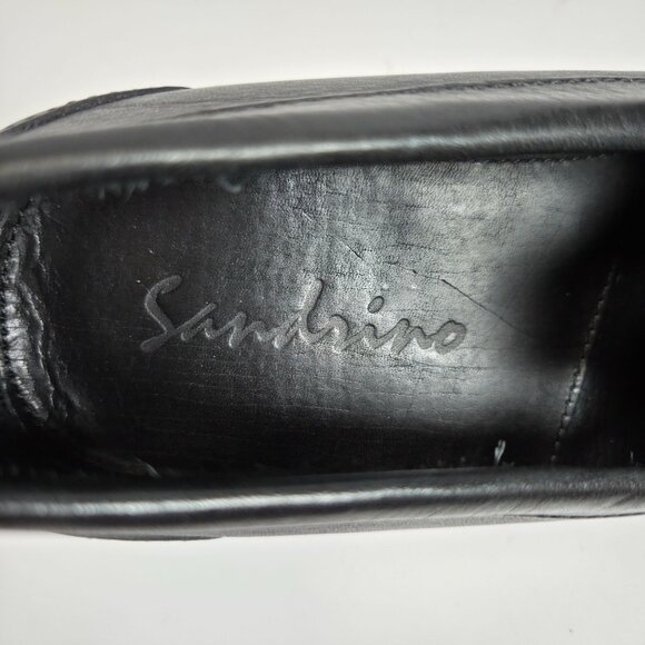 Sandrino Genoa Black Leather Loafers Horse Bit Detail Mens Size 8 D - Picture 6 of 10